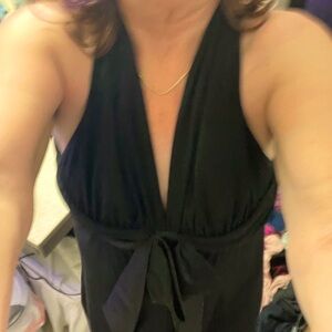 Beautiful black formal dress with a bow large